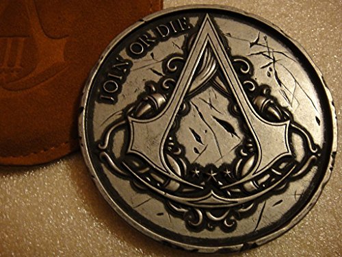 Assassins Creed III 3 הצטרף או מטבע מדליון מתים ממהדורת חופש מוגבלת עם כיס מקורי