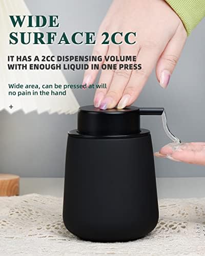 מתקן סבון שחור של Bosilunlife - מתקן סבון כלים של קרמיקה לחדר אמבטיה 12 חדר נוזלים נוזלים מתקן סבון יד לשמן אתרי,