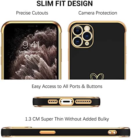 Bentoben iPhone 11 Pro Max מקרים, Slim Fit TPU כיסוי עם עיצוב לב חמוד לגברים בנות בנות, פגושים מורמים, מארז
