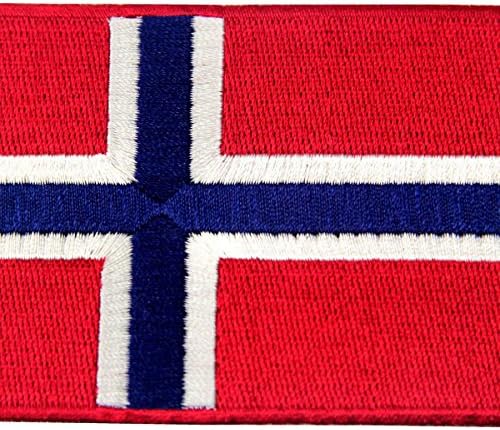 דגל נורבגיה סמל רקום ברזל נורווגי לאומי תפירה על תיקון