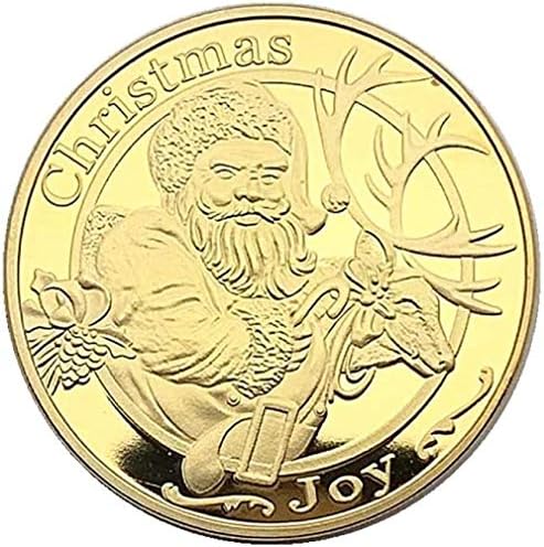מזחלת חג המולד האירופית והאמריקאית אנטילופה מצופה זהב מצופה זיכרון אוסף מטבעות סנטה שיניים פיות פיות מטבע מטבע