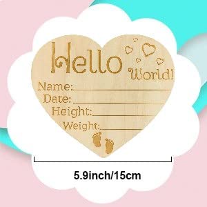 הודעת תינוק של HOOWU שלט 5.9 אינץ 'שלום עולם עולם יילוד שלטי תינוק