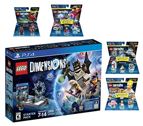 Lego Dimensions Starter Pack + חזרה לעתיד חבילת רמת Marty McFly + Homer Simpson Pack Pack +