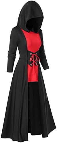 בתוספת גודל נים לנשים בציר רנסנס תלבושות סלעית חלוק צבע בלוק תחרה עד גבוהה נמוך שמלת חולצות
