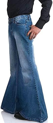 ג'ינס מזדמן של דיסקו לגברים קלאסי וינטג 'רטרו פעמון פעמון התלקח משנות ה -60 של שנות ה -70 רטרו רטרו פעמון