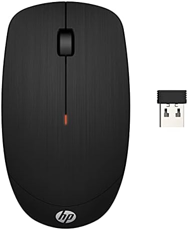 HP Wireless Mouse X200, 2.4 ג'יגה הרץ עם מקלט USB, חיי סוללה של 18 חודשים, Ambidextrous, Windows PC, מחברת,