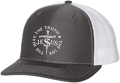 ישוע הנוצרי כמו האמת והחיים גברים רקומים בכובע המשאיות