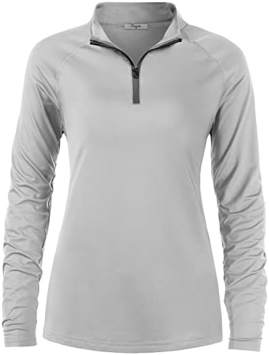 Cestyle Womens upf 50+ שרוול ארוך 1/4 zip zip סוודר קלים סוודר טיולים חיצוניים