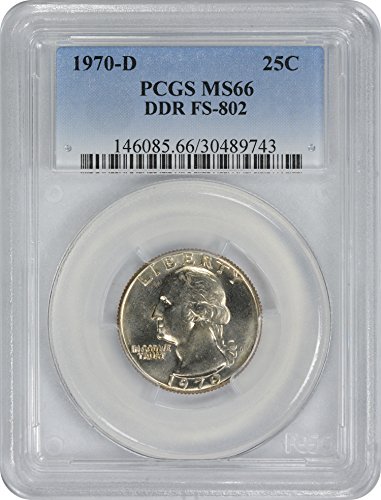 רבע וושינגטון 1970-D DDR FS-802 MS66 PCGS