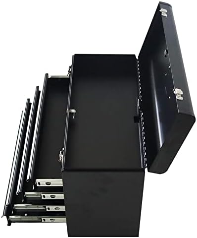 Techtongda 4 קופסאות כלי מגירות ארון מארגן אחסון נייד פלדה שחורה