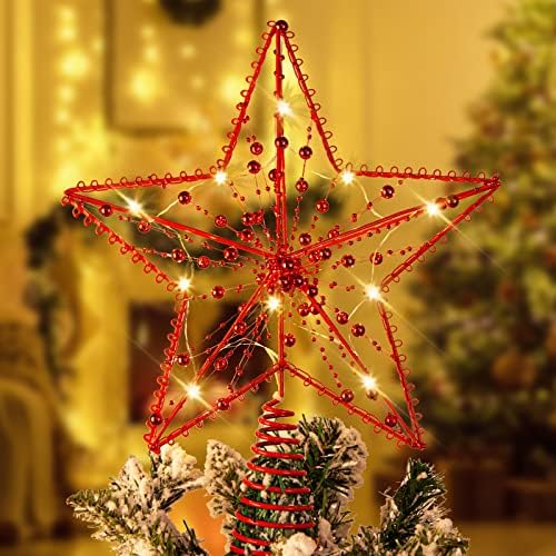 כוכב טופר עץ חג המולד של לוהו, טופר עץ כוכב LED 10 אינץ