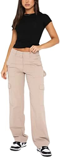 Faretumiya נשים חבר מטען מכנסיים נמוכה עלייה רופפת רחבה רחבה ישר.