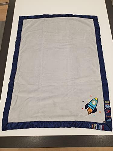 פישר-פרייס שמיכה שמיכת שמיכה חסידי חלל פליס שמיכה לתינוקות עם חיתוך סאטן לתינוקות