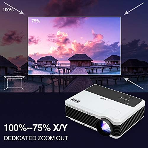 מקרן HD 6000 Lumen 200 '' תצוגה LED 1080p מקרן וידאו תמיכה Zoom Keystone