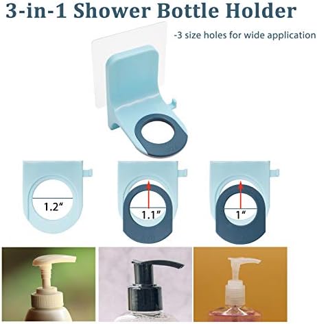 אוצרות יומיומי 4 מארפים מקלחת ג'ל בקבוק מתלה תושבת וו, עם 2 יחידות ווים מדביקים עצמיים, 3 ב