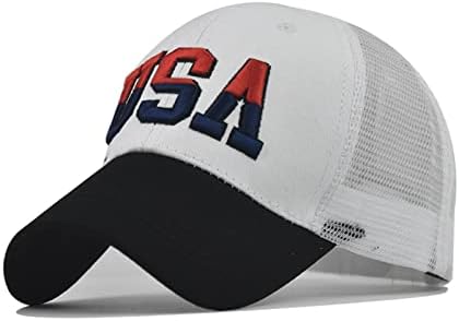 כובע כובע דגל ארהב כובעי משאיות לגברים נשים רשת כותנה קיץ מתכווננת כוסות בייסבול דגל אמריקאי פטריוטי