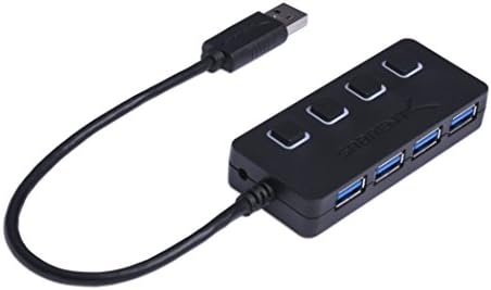 רכזת USB של TechSafe 4 Port 2.0 עם מתגי הפעלה בודדים עם נוריות LED עבור בקר Xbox 360/Xbox One