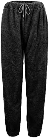 מכנסי Swroweresi לנשים חורף מכנסי קטיפה רופפים מזדמנים סמים עבה בתוספת גודל נתיב מכנסי טרנינג מותניים