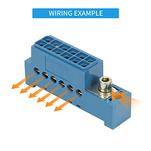 חסימות מסוף 600V 40A מסופי בורג בשורה כפולה רצועת להבה מעכבי פלסטיק 2 חבילה （1 כניסה 6 שקע Å