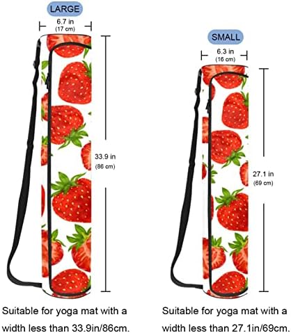 תיק מזרן יוגה של רטגדן, תותים חמודים תרגיל מנשא מזרן יוגה עם רוכסן מלא תיק נשיאה עם רצועה מתכווננת לנשים גברים