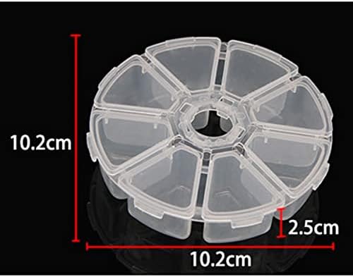 8 סריגים מיני עגול פלסטיק קופסות ריק אחסון ארגונית מכולות עם צירים מכסים עבור פריטים קטנים ומלאכה אחרת