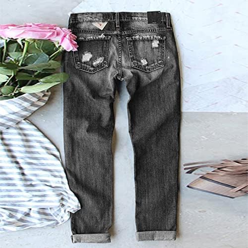 חדש לשטוף נשים ג ' ינס עצמאות יום הדפסת קרע מכנסיים גבוה נשים על מכנסיים