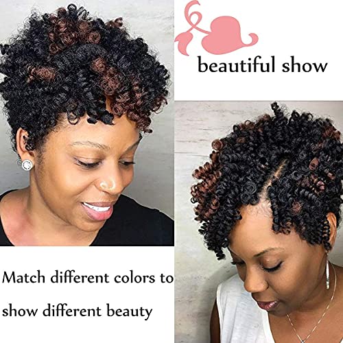 מימן 8 חבילות קצר סניה מתולתל סרוגה שיער לנשים שחורות צמות סינטטי קולעת שיער