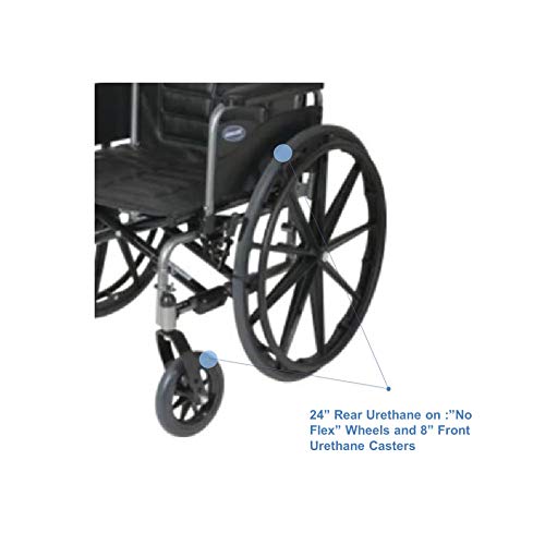 כיסא גלגלים אקס 2 למבוגרים מתקפל סטנדרטי 20 אינץ ' משענות מושב וזרועות שולחן