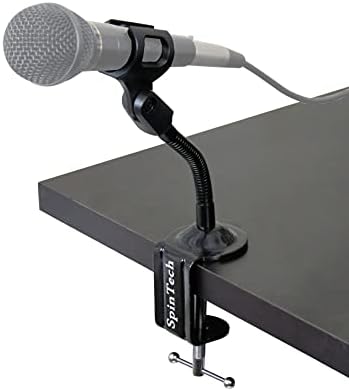 ספינטק גמיש מתכווננת מיקרופון סטנד עם שולחן מהדק עבור רדיו שידור סטודיו, שידור חי ציוד, תחנות טלוויזיה