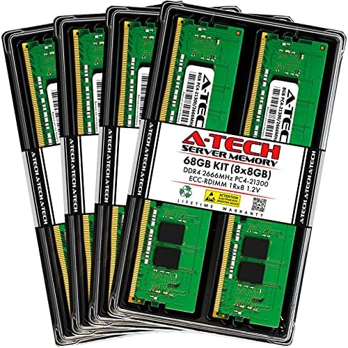 A-Tech 64GB ערכת זיכרון זיכרון זיכרון ל- Supermicro x10DRU-I+-DDR4 2666MHz PC4-21300 ECC רשום RDIMM