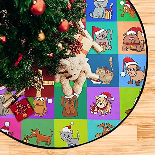 חיות קריקטורה לחג המולד מחצלת עץ חג המולד עץ עץ עץ עץ מגש שטיח מחצלת מתחת לאביזר עץ חג המולד להגנת