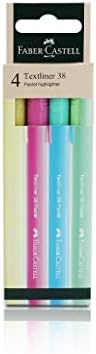 Paber-Castell Textliner 38 Pastel Pastel Super Fluorescent Sluder Wear-צבע מגוון, צבעי פסטל רכים ייחודיים, מחזיק