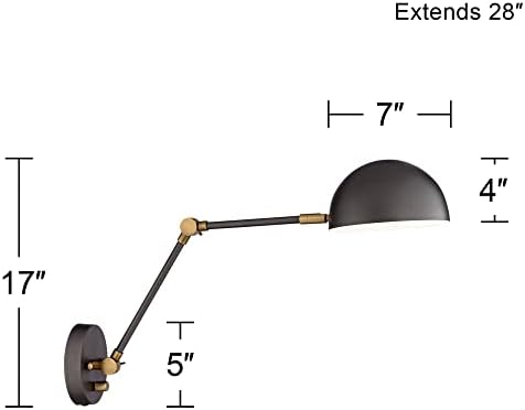 360 תאורת קנורה מודרני נדנדה זרוע קיר מנורות סט של 2 אפרפר שחור התוספת אור קבועה פליז מבטאים עד