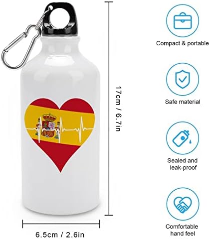 אהבה בספרד פופ פעימות ספורט בקבוק אלומיניום נייד בקבוקי מים ספורט ניידים עם קרבינר ומכסה טוויסט