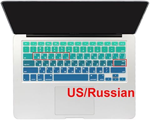 Batianda אלפבית רוסי Ombre Colorge Cover Cover מגן עור סיליקון אטום למים עבור Apple MacBook Air 13