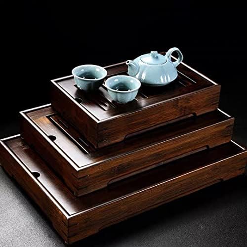 במבוק קופסת שולחן מגש תה גונגפו סיני עם אחסון מים לסט תה קונגפו קונג פו