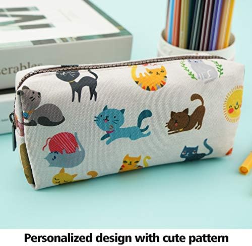 Lparkin Catue Cat Pencil Case Make Up תיק קוסמטי נייח Kawaii עיפרון קופסא קופסה לתיק גאדג'ט מורה