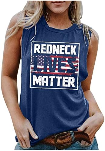 גופייה לנשים, Redneck Live Matter USA ארהב גופיות דגל לנשים ללא שרוולים פטריוטיות 4 ביולי חולצות