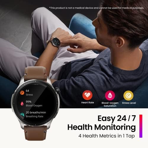 Amazfit GTR 4 Watch Smart Watch for Men Android iPhone, GPS-band כפול, Alexa מובנה, שיחות Bluetooth,
