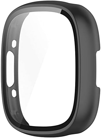 מגן מסך Chofit עבור Fitbit Sense 2/Versa 4 עם מקרה מגן מגע רגיש לזכוכית מזג, מכסה מחשב קשה עם פגוש כיסוי מלא