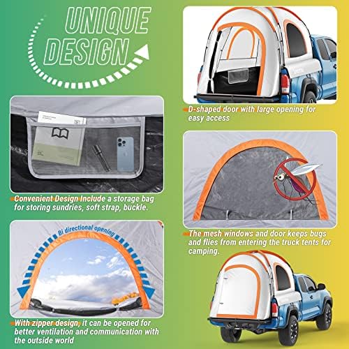 אוהל משאיות Xportion 5.5/6.5 רגל מיטה, אוהל טנדר אטום למים, אוהל מיטת משאיות, אוהל PortableTruck, אוהל קמפינג