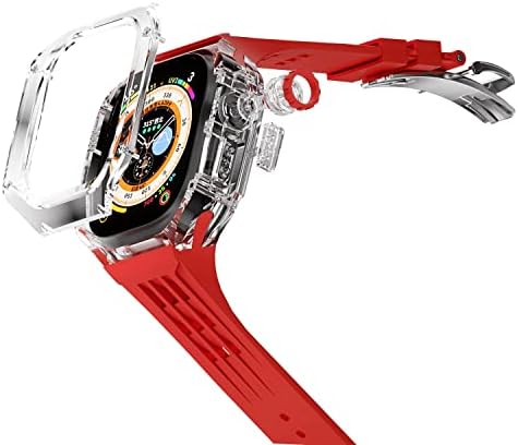 KQOO Changerent Mod ערכה ללהקת Apple Watch 49 ממ ספורט גומי לסדרת IWatch Series Ultra 8 Silicone Watch