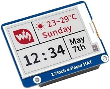 2.7 אינץ 'נייר E-Paper Display Hat for Raspberry Pi, 264 × 176 פיקסלים, אדום/שחור/לבן שלושה צבעים,