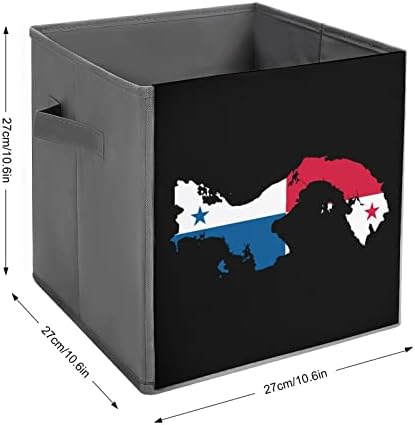 דגל מפת פנמה דגל אחסון מתקפל פחי יסודות קוביות קוביות אחסון בדים קופסאות מארגנים עם ידיות