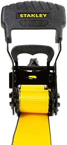 סטנלי S10074 שחור/צהוב 1.5 x 16 'רצועות מחגר רצועות - אבטחת מטען כבד, 4 חבילה