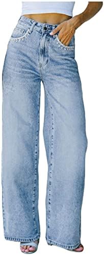 מכנסיים רחבים מחודדים של Cokuera לנשים מכנסי רגליים ישרות נעימות צבעוניות מגניבות מותניים גבוה