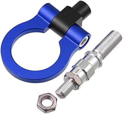 X Autohaux Blue Aluminum סגסוגת עגול קדמי קדמי קרוואן קרוואן טבעת טבעת עין גרירת וו בורג וו לאזדה 3 2004-2009