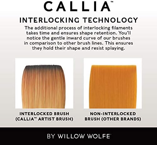 מברשת הצבע של Callia אמן מברשת מברשות שטוחות לציור אקריליק, שמן וצבעי מים