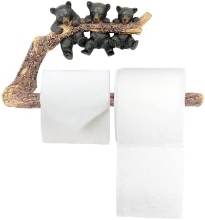 מוט מגבות בגחמני 3 דובים שחורים תלויים על ענף העץ עיצוב לאמבטיה/מחזיק מגבת מטבח תלייה קיר זרוע קיר רכוב מתלה