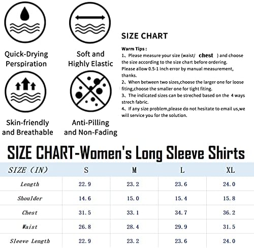 3 חבילות חולצות שרוול ארוך לנשים UPF 50+ הגנת שמש חולצות דחיסה